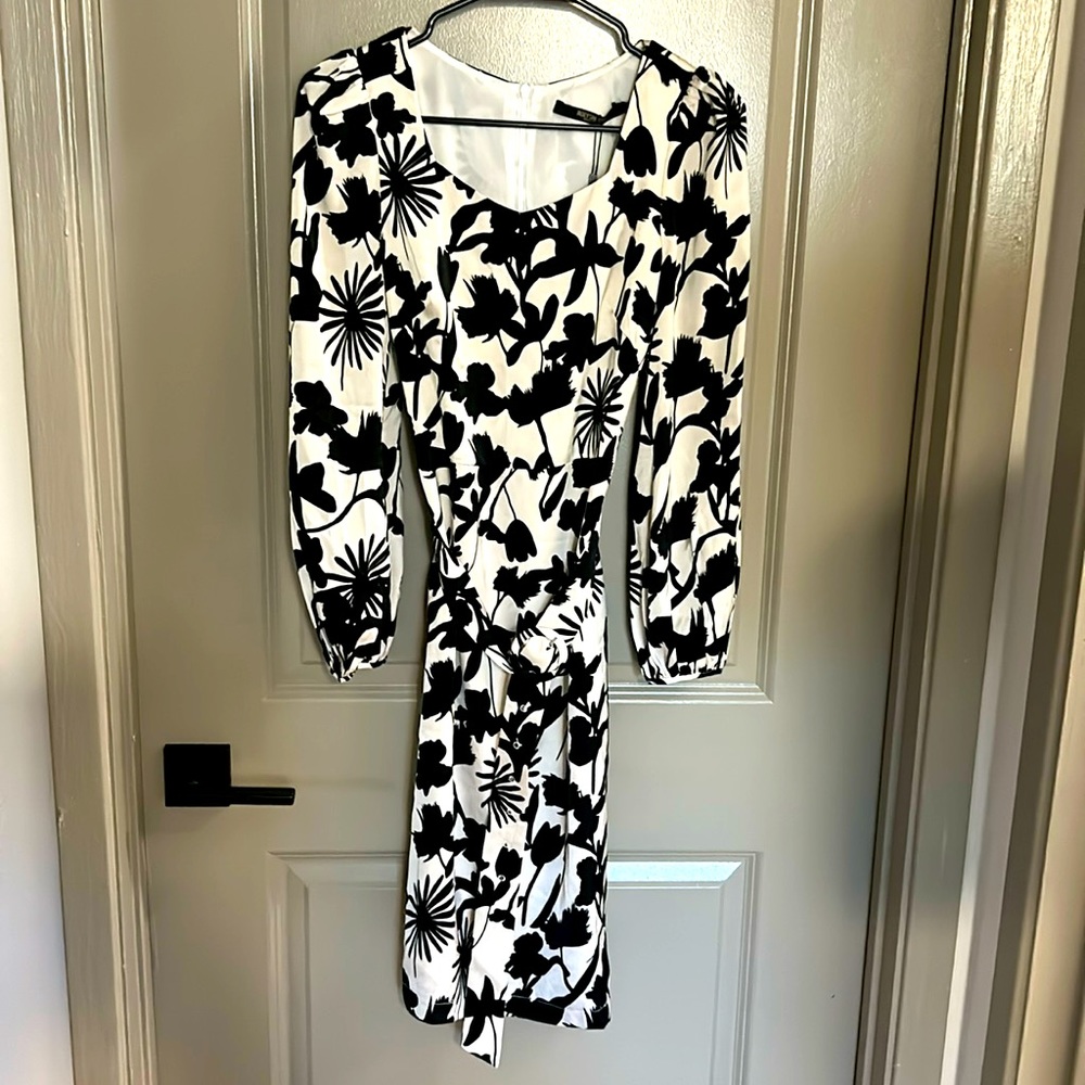 Brand new with tags - cream and black floral silky dress